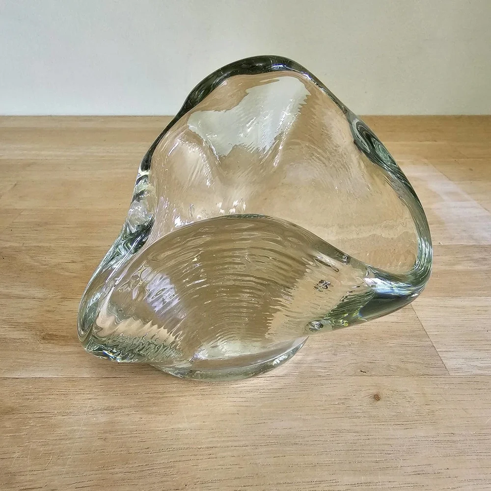Midcentury‎ Handblown Glass Bowl Vintage Mint
